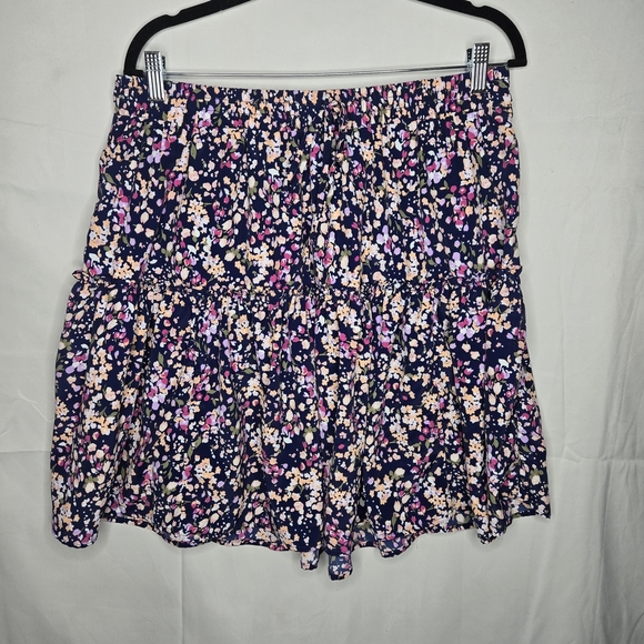 Sanctuary Dresses & Skirts - 1X Sanctuary Multicolor Floral Skater Skirt Tiered Like New Elastic Waist Flowy